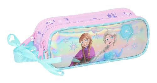 Estojo Duplo Frozen Cool Days SAFTA (Vermelho - Poliéster) safta - Estojos para canetas e lápis - estojo duplo, frozen cool days, poliéster, compartimentos, tecido suave
