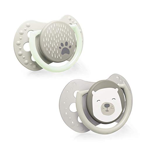 Chupetas LOVI Silicone (0-6 meses - Cinzento) Canpol Sp. z o.o. - Cuidados com a higiene oral - silicone, 0-6 meses, respiração livre, fala correta