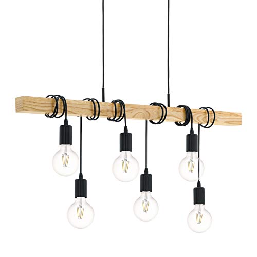 Candeeiro Suspenso EGLO Townshend (E27 - 1 x 60 W - Aço e Vidro) EGLO - Luminárias de teto - e27, 60 W, aço, vidro
