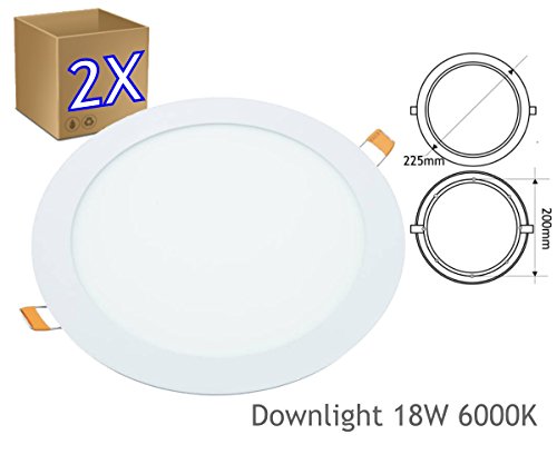 Downlight Led Jandei 18W Redondo Plano de Embutir Luz Branca Fria 6000K Jandei - Luminárias de teto - 18W, redondo, 6000K, luz branca