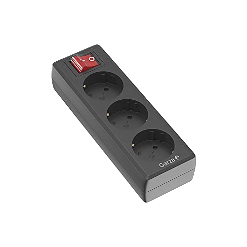 Extensão Elétrica GARZA POWER (3 Tomadas - Tipo F - Preto) Garza - Fios e cabos elétricos - 3 tomadas, tipo f, proteção infantil, sem fio