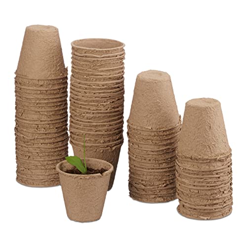 Conjunto de 80 Planters Biodegradáveis Redonda 8 Cm Relaxdays Relaxdays - Vasos e canteiros - biodegradável, redonda, 8 cm