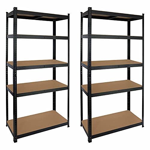 Estante Metálico com Prateleiras Ajustáveis Thinia Home | 2 Unidades THINIA HOME - Prateleiras industriais - metálico, prateleiras ajustáveis, 2 unidades