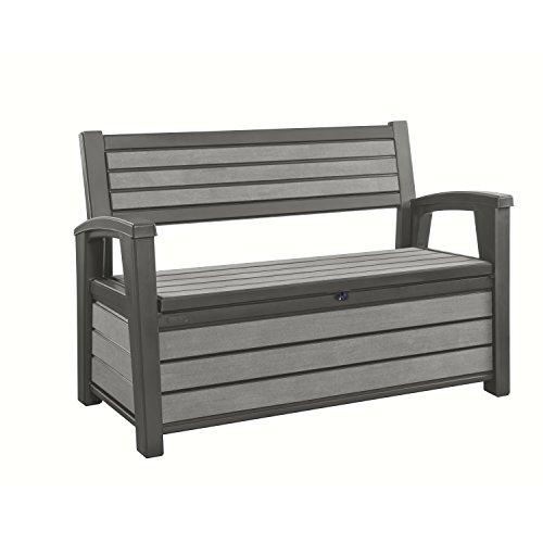 Armário de Jardim KETER Hudson (Castanho - Aço - 132x61.2x89cm) KETER - Bancos de exterior - resistente, 260 L, cadeado, 132x61.2x89cm