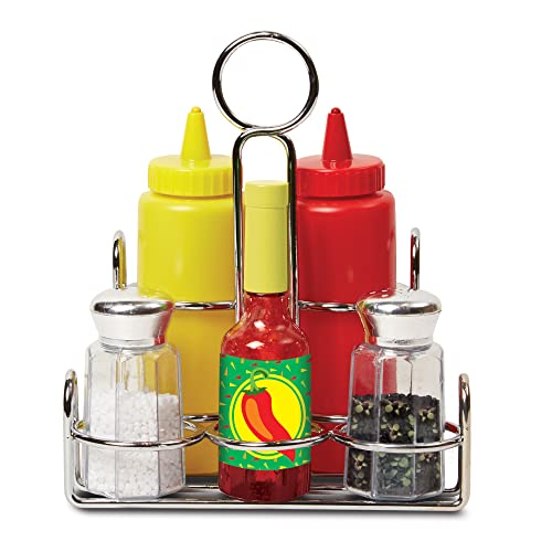 Jogo Didático MELISSA & DOUG Let's Play House! Condiment Set Melissa & Doug - Brinquedos - sons reais, ketchup, mostarda, organizador