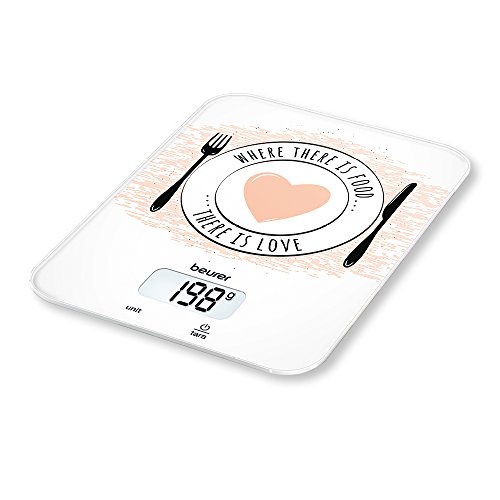 Balança de Cozinha BEURER KS 19 Love (Capacidade: 5 kg - Precisão: 1 g) Beurer - Balanças de medição - 5 kg, 1 g, lcd, botão táctil