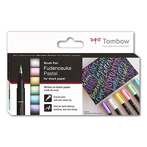 Caneta de Tinta Permanente TOMBOW Fudenosuke Hard 6 Cores Tombow - Marcadores e marcadores de texto - tinta permanente, fudenosuke hard, 6 cores