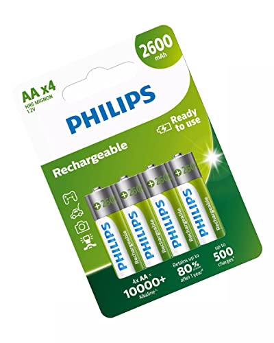 Pilha recarregável PHILIPS Aa 2600Mah (1 unidade) Batteries Philps - Baterias de uso geral - ni-mh, 2600mAh, universal, 1.2V
