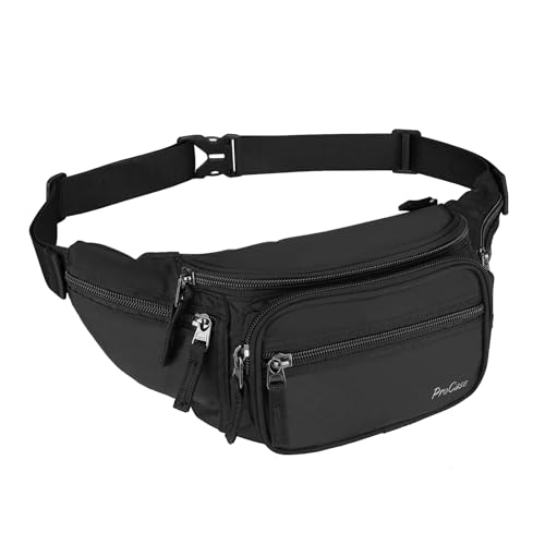 Bolsa de cinto PROCASE (Preto - 35x20x10 cm) Procase - Bolsas de cintura - preto, poliéster, 35x20x10 cm