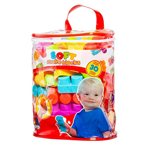 Brinquedo de Construção JUMBO BABY Blocks (Idade Mínima Recomendada: 12 meses) MOLTO - Blocos de encaixe - 30 blocos, cores, formas, motricidade fina