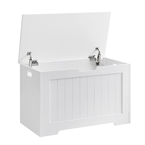 Baúl VASAGLE Puff (Branco - Metal - 40x76x48cm) VASAGLE - Sofás - branco, tabuleiro MDF, 180 kg, 76x48x40 cm