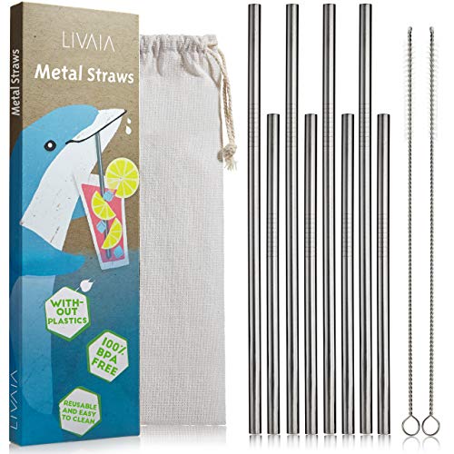Jogo de Pajotas em Aço Inoxidável 8X Livaia TecStyle - Máscaras de gás e respiradores - aço inoxidável, 8x, livaia