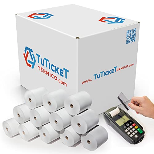 Rolo de papel térmico TU TICKET Termo (80 x 60 x 12 mm - 6 unidades) TuTickeT TÉRMICO.com - Rolo de papel para recibos e máquinas de adição - thermometer, 6 units, 80x60x12mm