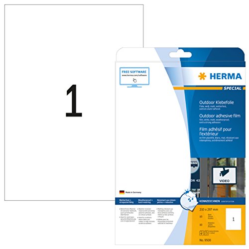 Herma Outdoor adhesive film 210x297mm white 10 pcs. HERMA - Papel de impressora e copiadora - labels, a4, branco, 10 pcs