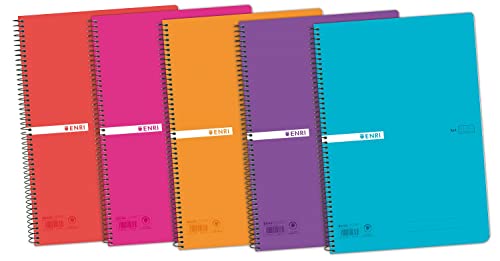 Caderno ENRI Folio (A4 - Quadriculado - 5 Un) Hamelin Brands - Cadernos e bloco de notas - a4, quadriculado, 5 unidades