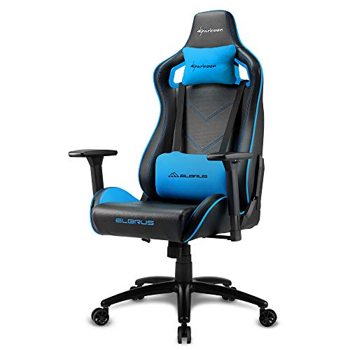 Cadeira Gaming SHARKOON Elbrus 2 (Até 150 kg - Elevador a Gás Classe 4 - Preto e Azul) Sharkoon - Cadeiras de jogos - gaming, até 150 kg, elevador a gás classe 4, preto e azul