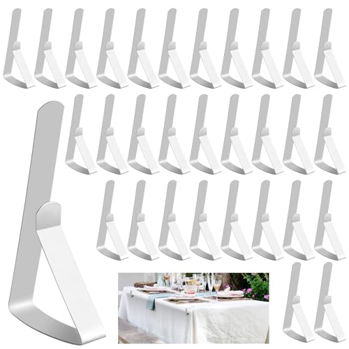 Conjunto de 30 Suportes para Toalha de Mesa em Aço Inoxidável LWMTT - Clipes e pesos para toalhas de mesa - suportes, aço inoxidável, 30 peças