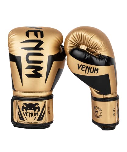 Luvas de Boxe VENUM Elite Evo (Preto - 8) Venum - Equipamento de proteção para boxe e artes marciais - espuma de três densidades, flexibilidade, proteção, design único
