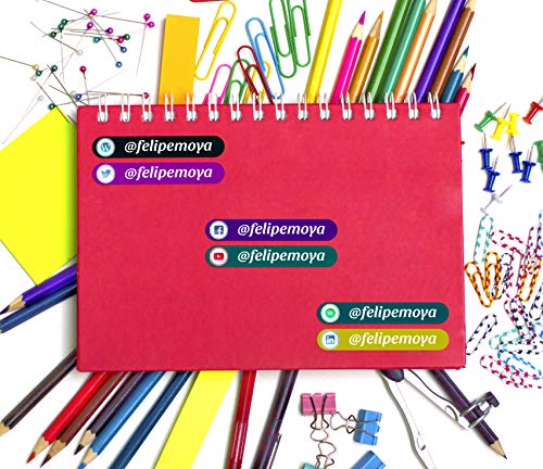 Etiqueta Autocolante para Livros e Acessórios com Icones Sociais CrisPhy - Enfeites e acabamentos - autocolantes, icones sociais, livros