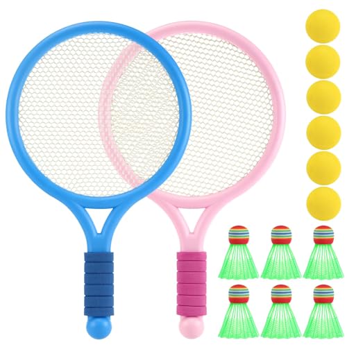 Conjunto de Raquetes e Bolas de Ténis para Crianças (Idade Mínima Recomendada: 3 anos) Auauraintt - Brinquedos de esporte com raquete - conjunto, raquetas, bolas, tênis, crianças