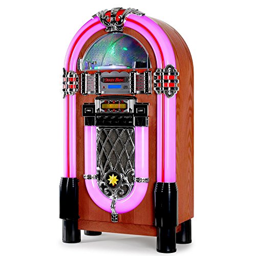 Gira-Discos AUNA Graceland XXL (Azul - 2 velocidades) AUNA - Áudio - 2 velocidades, led, usb, SD, cd, fm/am