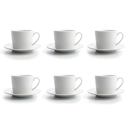 Conjunto de Copos e Prato de Cerâmica QUID Branco (6 Un) ARC INTERNATIONAL - Xícaras de café e chá - cerâmica, branco, microondas, lavagem a seco