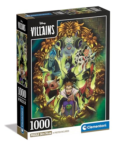 Puzzle CLEMENTONI Disney Villains (Idade Mínima Recomendada: 8 anos) CLEMENTONI - Quebra-cabeças de encaixar - 1000 peças, disney villains, 8 anos