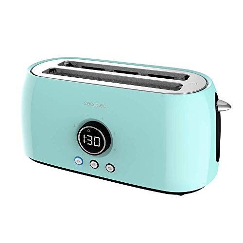 Torradeira CECOTEC Classi' Toast 15000 (1500 W) Cecotec - Eletrodomésticos de cozinha - 1500 w, ecrã digital, bandeja recolhe migalhas, azul