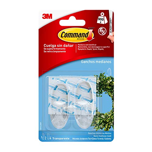 Conjunto de 2 Ganchos para Cabo com Fita COMMAND Prodotti Command(TM) - Ganchos de utilidade - 2 ganchos, fita command, 900g, 11x17,2x2,7 cm