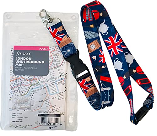 Cinto com Mapa de Metro LONDRES (Tam: 50-55 cm) PAC SUPPLIES GLOBAL - Porta-crachás e porta-bilhetes - mapa de metro, londres, poliéster, corrente ajustável, tamanho 50-55 cm
