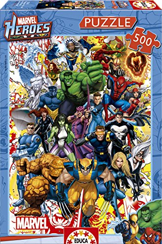 Puzzle EDUCA BORRAS Disney Marvel Heroes 500 Peças Desenhos Animados EDUCA - Quebra-cabeças de encaixar - 500 peças, cartão, desenhos animados, marvel