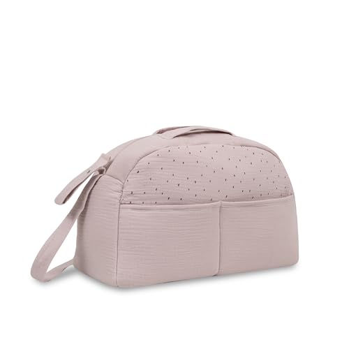 Bolsa de Maternidade MUSELINA Rosa (Algodão - Rosa) Interbaby - Sacolas de fraldas - algodão, rosa, asas ajustáveis, 3 bolsos internos