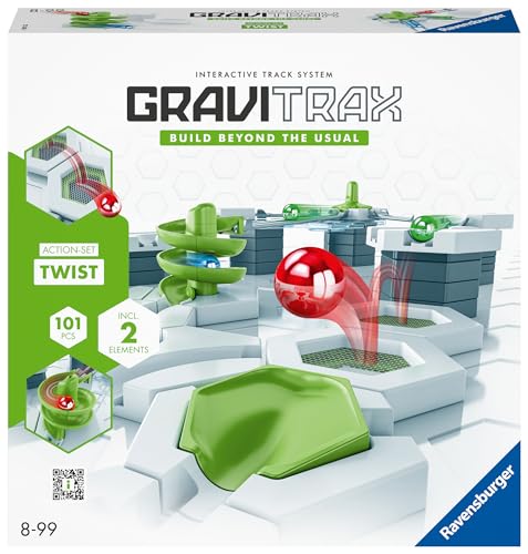 Pista de Carros RAVENSBURGER Gravitraz Action Set Twist Ravensburger - Conjuntos de pista de mármore - pista, carros, gravitraz, acrobacias, saltos verticais