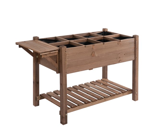 Horta Vertical Outsunny | 123 x 54 x 74 cm - Castanho Outsunny - Móveis de exterior - castanho, MDF, 123x54x74 cm