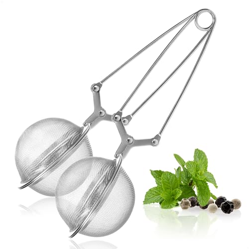 Conjunto de 2 Pinças de Chá COM-FOUR em Aço Inoxidável com-four - Peneiras de chá - aço inoxidável, 2 pinças, chá
