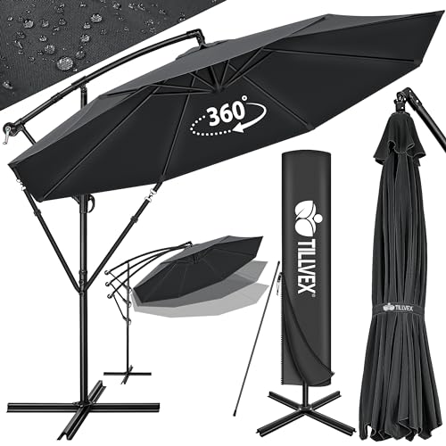 Guarda-Sol TILLVEX com Manivela (Alumínio - 300 x 300 cm) DWD-Company GmbH & Co. KG - Móveis de exterior - alumínio, 300x300 cm, preto, resistente ao clima