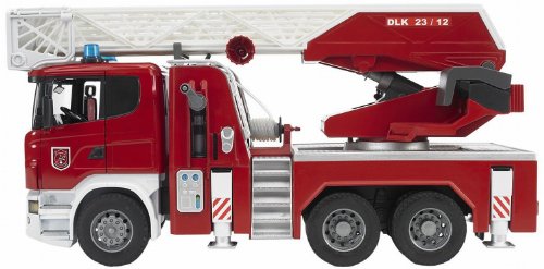 Bruder Camião dos Bombeiros Scania R-Serie Bruder - Brinquedos - bombeiro, escada, sirene, depósito de água
