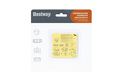 Blister 10 Unidades de Reparação Resistente Água 62091 Bestway - Móveis de exterior - impermeável, autoadesivo, sob água, pequenos buracos