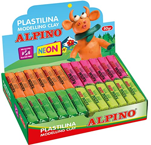 Kit de Artesanato ALPINO 24 Unidades (Idade Mínima: 3 Anos) Alpino - Materiais de cerâmica e escultura - 24 unidades, plastilina, cores variadas, lavável
