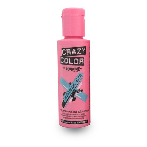 Coloração Permanente CRAZY COLOR Bubblegum Azul (63) Crazy Color - Coloração de cabelo - coloração permanente, tonos puras, vibrantes, natural