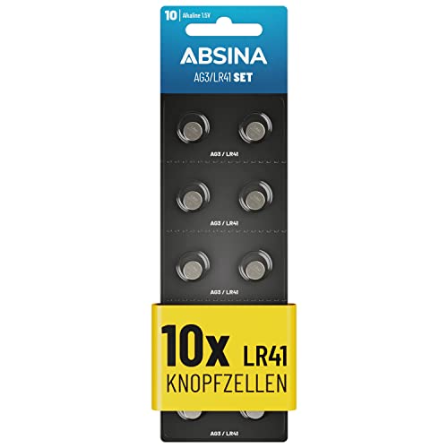 Pilhas Não Recarregáveis ABSINA AG3 LR41 (10 unidades) ABSINA - Baterias de uso geral - alcalino, lr41, 1.5v, 10 unidades
