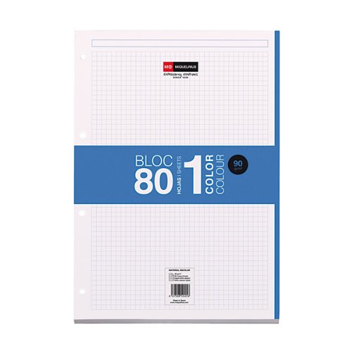 Caderno MIQUEL RIUS Bloc1 (A4 - 21.6x29.7cm) Miquel Rius - Papel para fichários - a4, 21.6x29.7cm, quadriculado, 70g/m²
