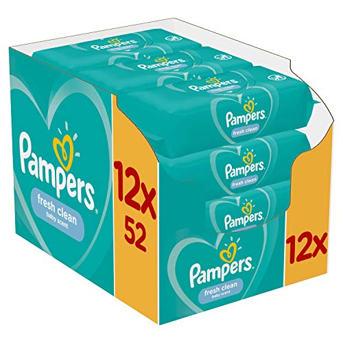 Toalhinha para Bebe PAMPERS Fresh Clean Pampers - Muda fraldas - humidade, pH natural, soft grip, aroma fresco