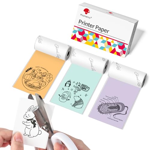 Etiquetas para impressão PHOMEMO 2-1-01 Phomemo - Rolo de papel para recibos e máquinas de adição - transferência térmica, preto, transparente, PHOMEMO