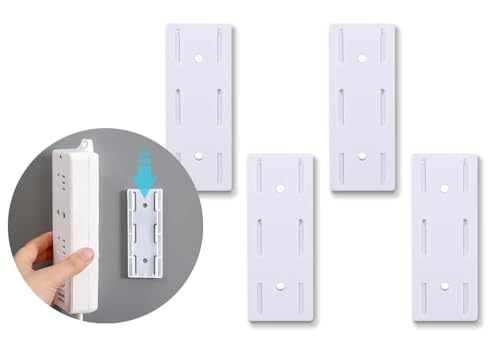 Suporte de Parede para Tomadas 4 Unidades (Branco) GMYG - Tomadas e soquetes de energia - 4 unidades, branco, adesivo forte, design deslizante
