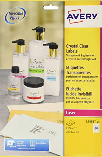 Etiquetas autocolantes AVERY L7553-25 Transparente 
Marca:
Avery
 - Papel de impressora e copiadora - autocolantes, transparente