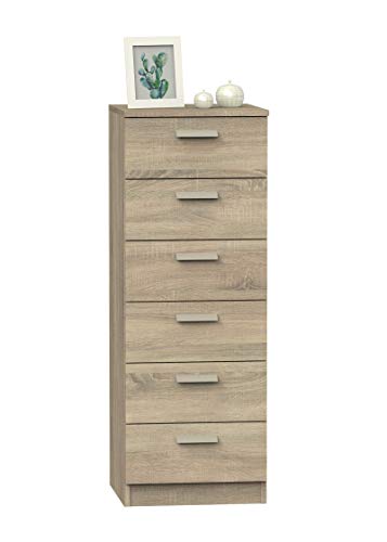 Móvel de TV PITA 6074 (Castanho - Melamina e Aglomerado - 110x40x40cm) Muebles Pitarch - Centros de entretenimento e suportes de tv - 6 gavetas, melamina e aglomerado, 110x40x40cm