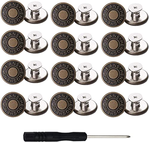Conjunto de 12 botões instantâneos de metal para vaqueiros 17mm Owyee - Fixadores e fechos de artesanato - botones, metal, vaqueiros, 17mm