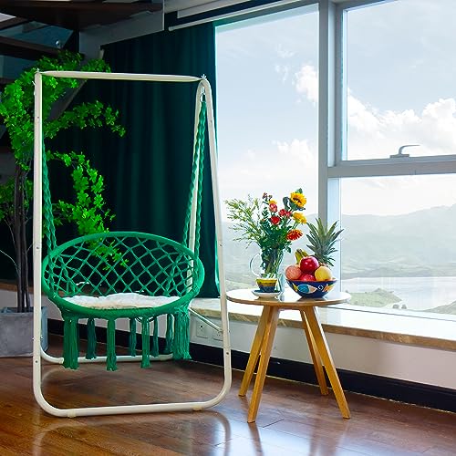 Cadeira Suspensa CCLIFE com Suporte de Coluna CCLIFE - Móveis de exterior - cadeira suspensa, apoio coluna, estrutura madeira, design moderno, versátil