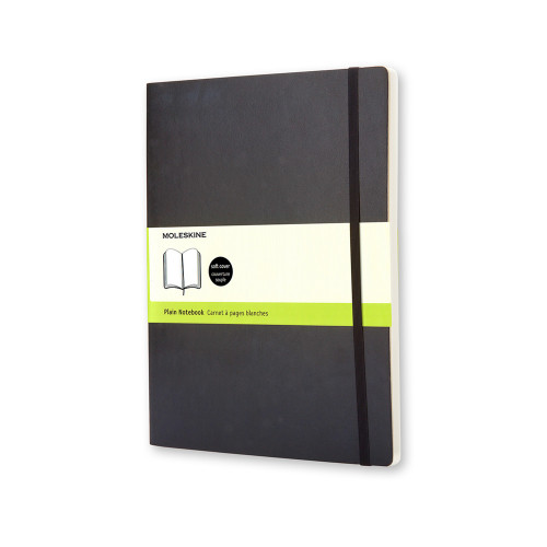 Caderno Liso Moleskine Soft Preto (Liso) Moleskine - Cadernos e bloco de notas - liso, 70g/m, bolsa interna, elástico